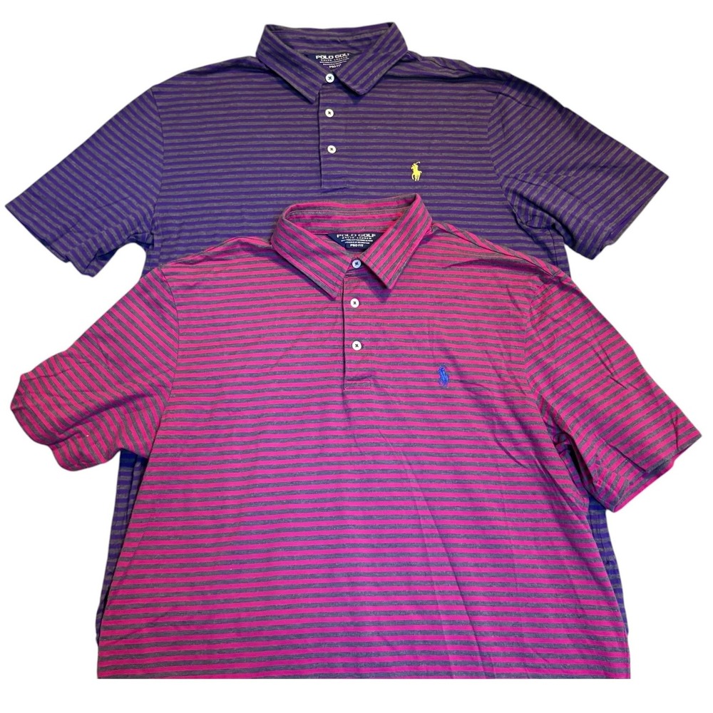 Polo‎ Golf Ralph Lauren Shirts Mens Large Multi Color Striped Bundle Of Two